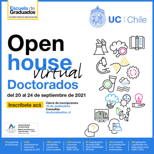 Open House virtual de Doctorados UC 2021 ¡inscripciones abiertas!